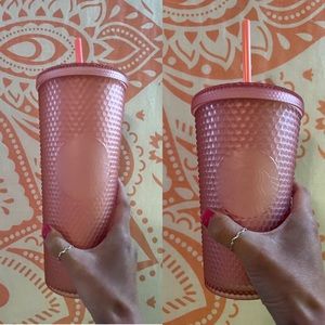 BRAND NEW WITH TAGS! STARBUCKS pink lemonade soft touch studded tumbler set